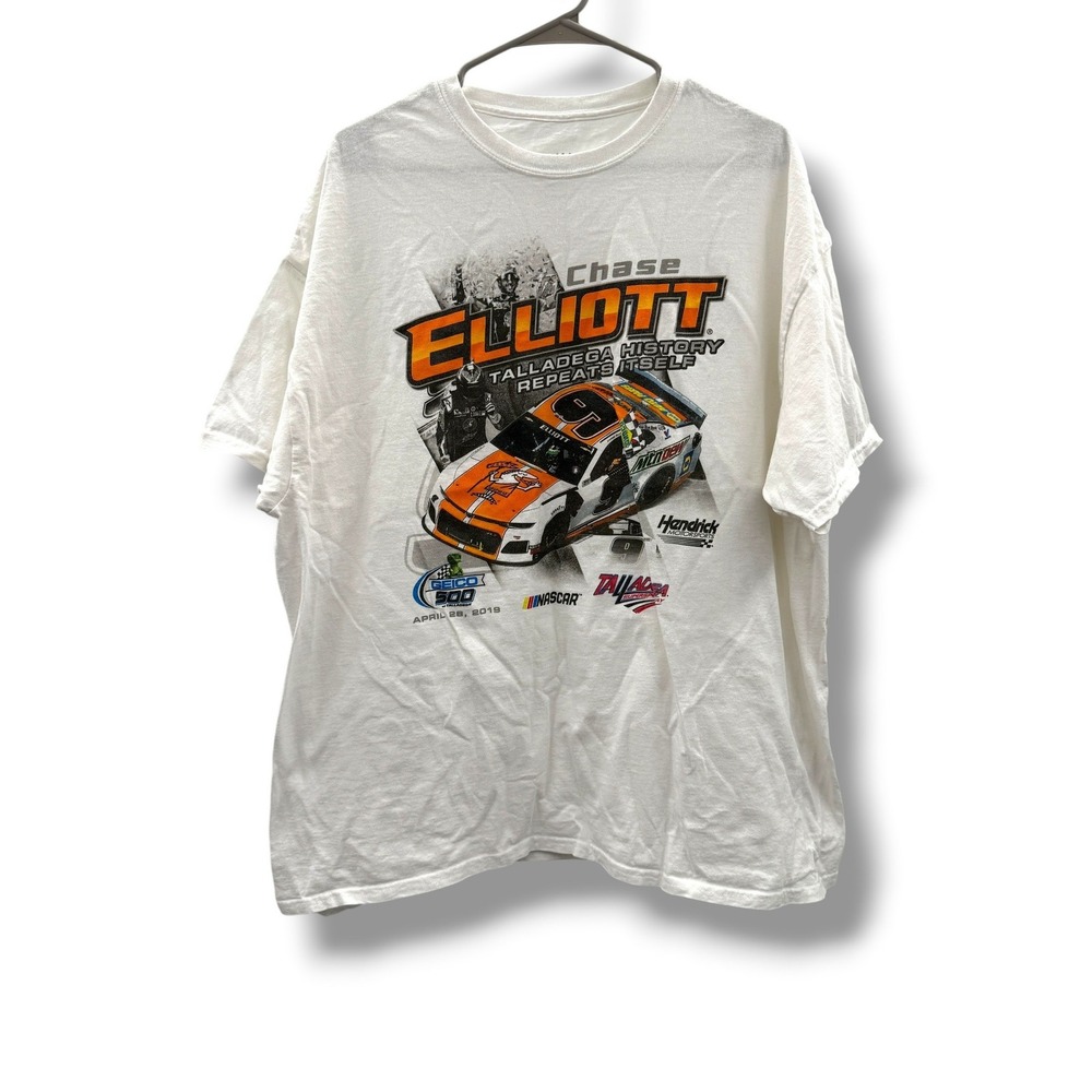 Hendrick Motorsports Chase Elliott T-Shirt Mens 2XL White Talladega 2019 Graphic